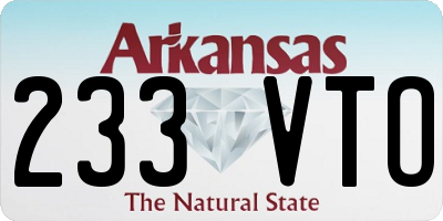 AR license plate 233VTO