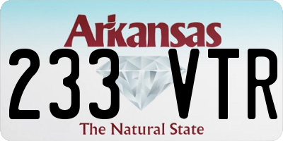 AR license plate 233VTR