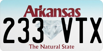 AR license plate 233VTX