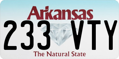 AR license plate 233VTY