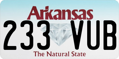 AR license plate 233VUB