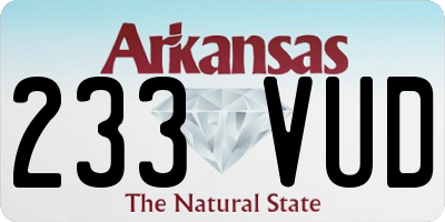 AR license plate 233VUD