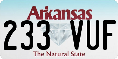 AR license plate 233VUF