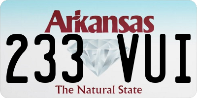 AR license plate 233VUI