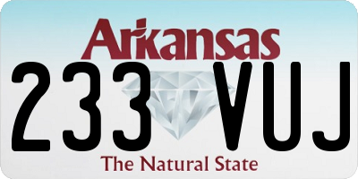 AR license plate 233VUJ