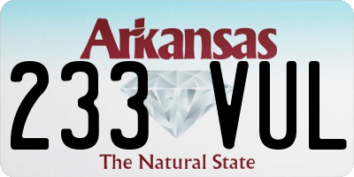 AR license plate 233VUL