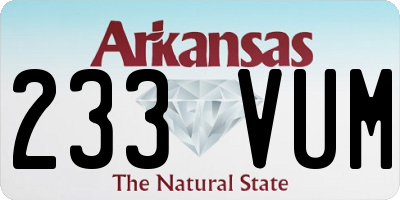 AR license plate 233VUM