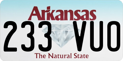AR license plate 233VUO