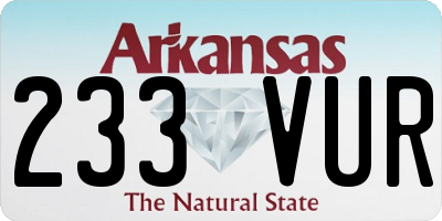 AR license plate 233VUR