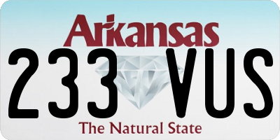 AR license plate 233VUS