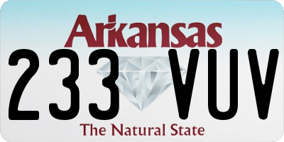 AR license plate 233VUV