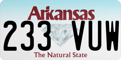 AR license plate 233VUW