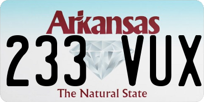 AR license plate 233VUX