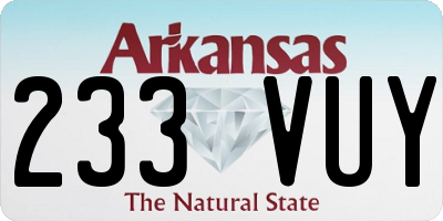 AR license plate 233VUY
