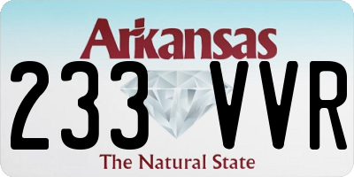 AR license plate 233VVR