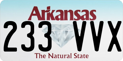 AR license plate 233VVX