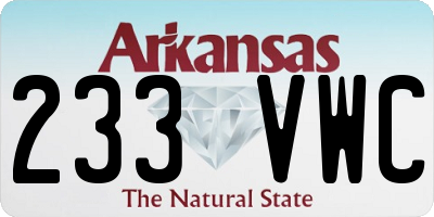 AR license plate 233VWC