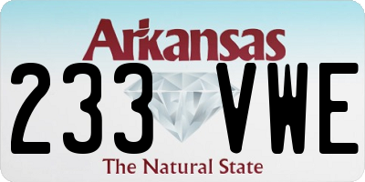 AR license plate 233VWE