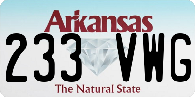 AR license plate 233VWG