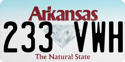 AR license plate 233VWH
