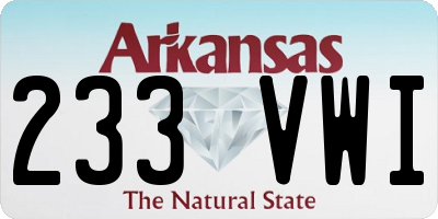 AR license plate 233VWI