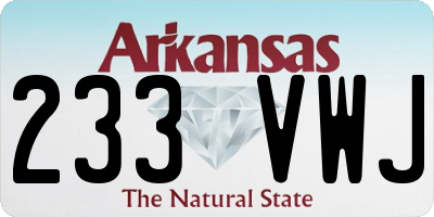 AR license plate 233VWJ