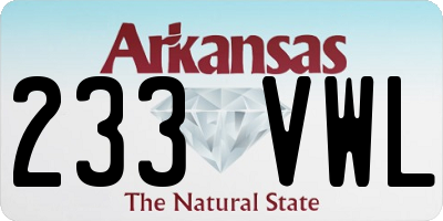 AR license plate 233VWL