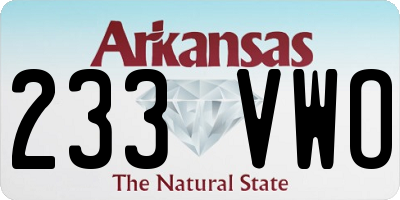 AR license plate 233VWO