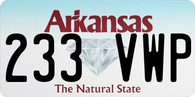 AR license plate 233VWP
