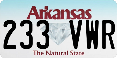 AR license plate 233VWR