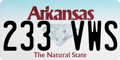 AR license plate 233VWS