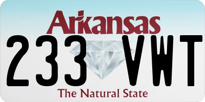 AR license plate 233VWT