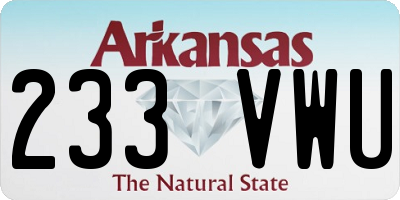 AR license plate 233VWU