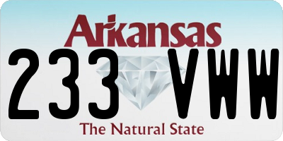 AR license plate 233VWW