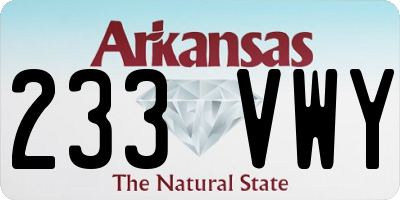 AR license plate 233VWY