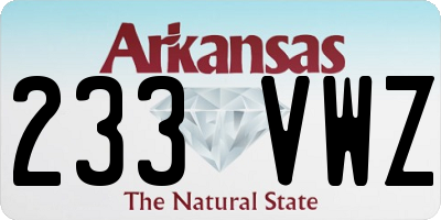 AR license plate 233VWZ