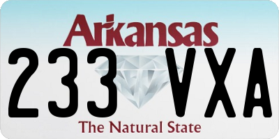 AR license plate 233VXA
