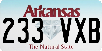 AR license plate 233VXB