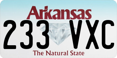 AR license plate 233VXC
