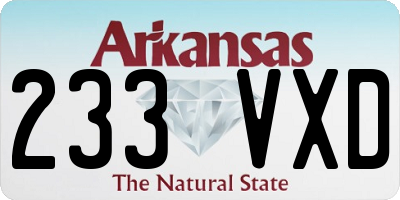 AR license plate 233VXD
