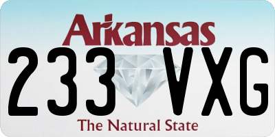 AR license plate 233VXG