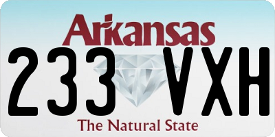 AR license plate 233VXH