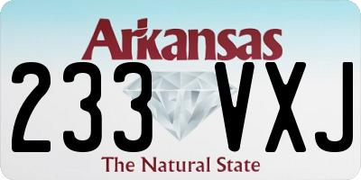 AR license plate 233VXJ