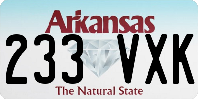AR license plate 233VXK