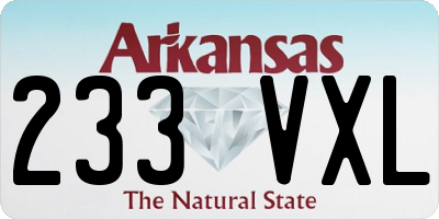 AR license plate 233VXL