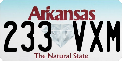 AR license plate 233VXM