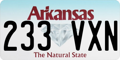 AR license plate 233VXN