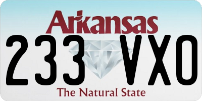 AR license plate 233VXO
