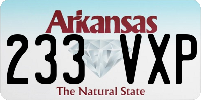 AR license plate 233VXP
