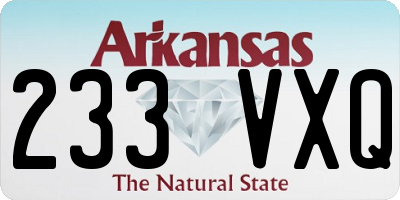 AR license plate 233VXQ